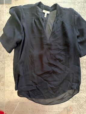 Joie black silk Short-Sleeve blouse